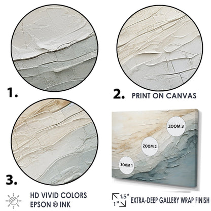 Designart Minimalism Beige And Grey Wave Horizon I Coastal Minimalism Framed Wall Decor