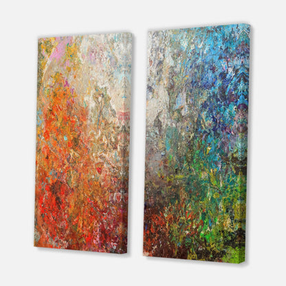 Designart Board Stained Abstract Art Abstract Canvas Wall Art Print 2 Piece Set