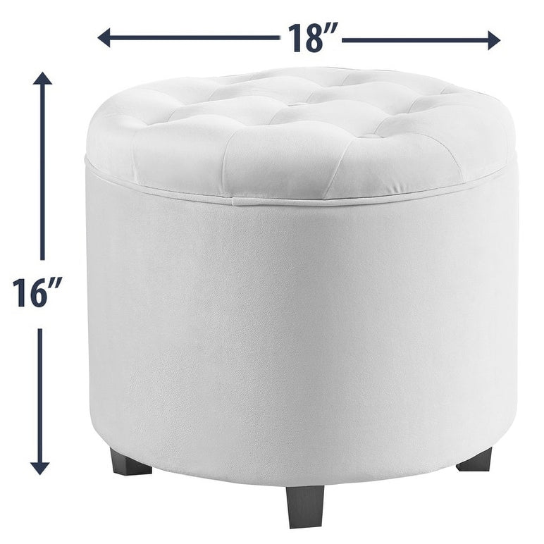 Donovan Tufted Round Storage Ottoman