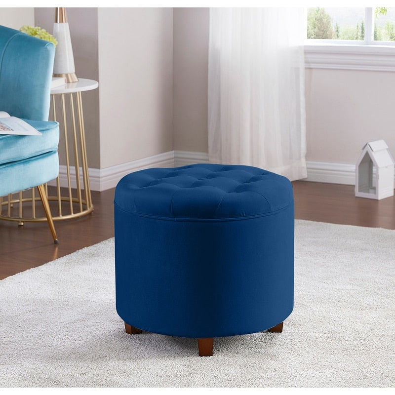 Donovan Tufted Round Storage Ottoman