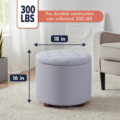 Donovan Tufted Round Storage Ottoman