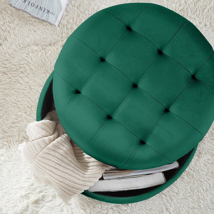 Donovan Tufted Round Storage Ottoman