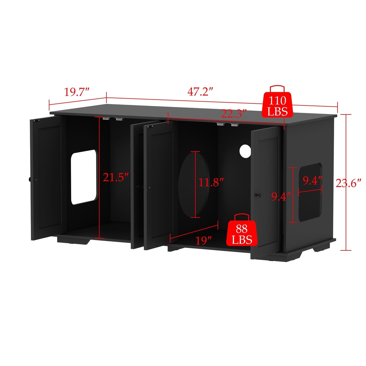 Meubles de dissimulation pour bac à litière pour chat et toilettes privées pour animaux de compagnie