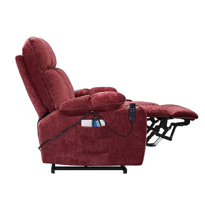 Dual OKIN Motor Lift Recliner for Seniors with Heating, Massage, 180° Lay Flat, and Adjustable Backrest/Footrest