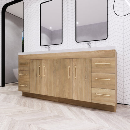 Meuble-lavabo autoportant Eliza de 72 po avec double vasque