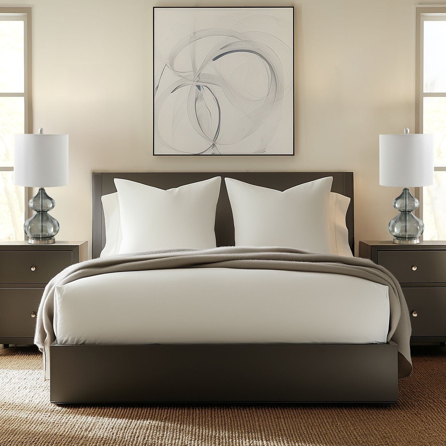 Ellipse Curved Gourd Glass Table Lamp, Set of 2