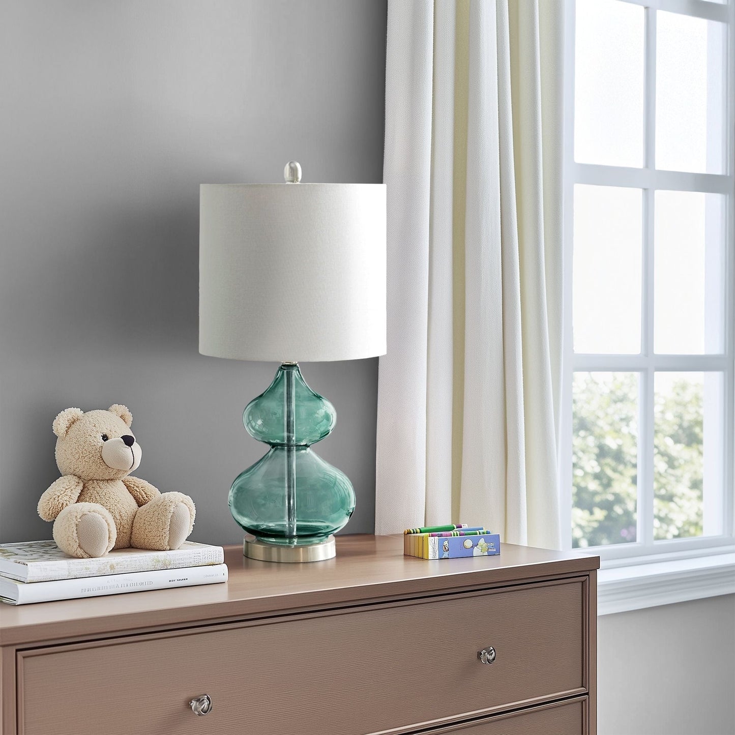 Ellipse Curved Gourd Glass Table Lamp, Set of 2