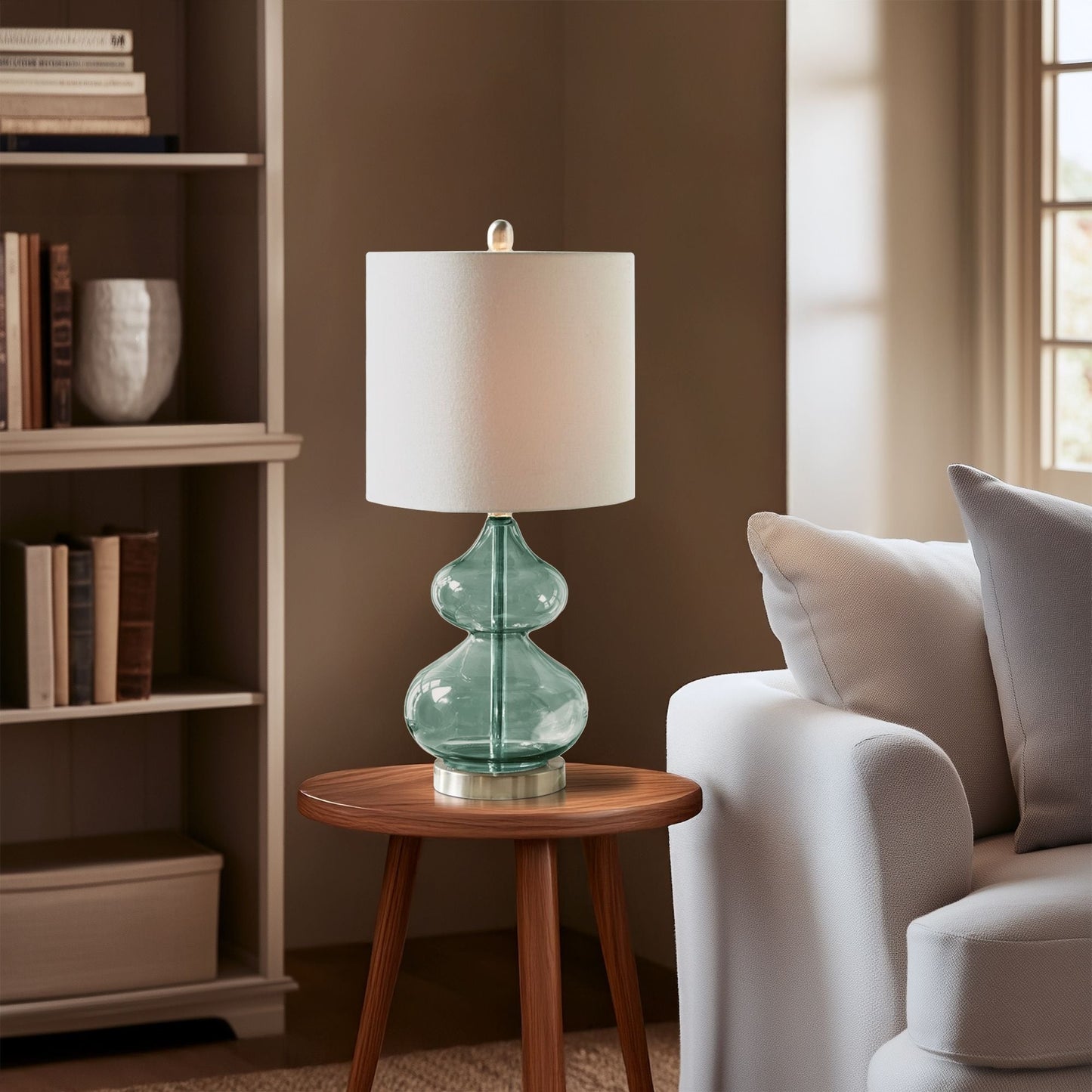 Ellipse Curved Gourd Glass Table Lamp, Set of 2