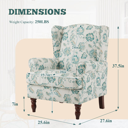 Fauteuil d'appoint moderne Erommy, fauteuil à dossier haut, canapé simple en tissu rembourré avec pieds en bois pour le salon