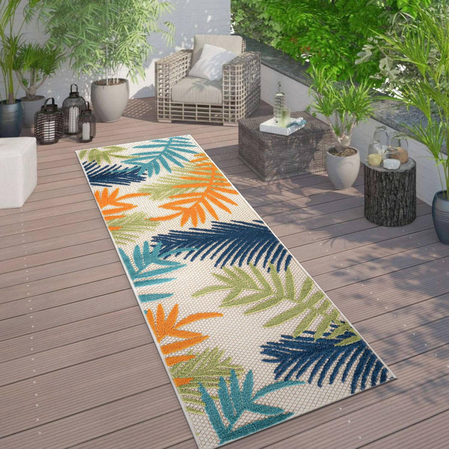 Evora Palm Frond Indoor/Outdoor Area Rug