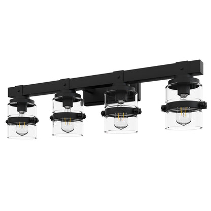 ExBrite Farmhouse 3-lights Bathroom Dimmable Iron Black Vanity Lights Wall Sconces