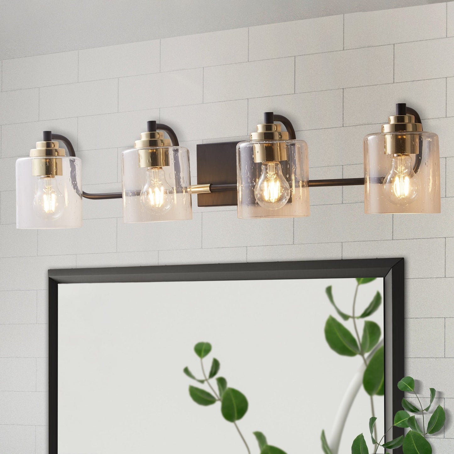 ExBrite Modern Rose Gold 1/2/3/4/5-light Bathroom Dimmable Crystal Vanity Lights Wall Sconces