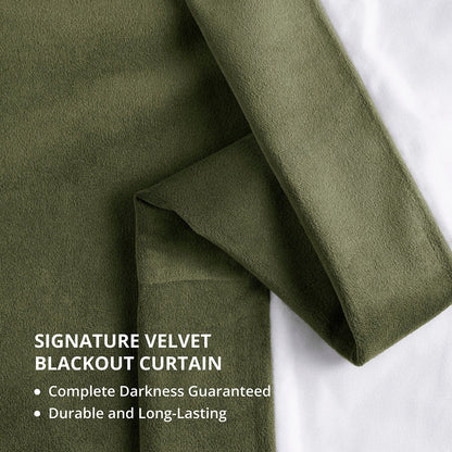 Exclusive Fabrics Signature Extra Wide Blackout Velvet Curtains (1 Panel) - Luxurious Blackout Drapes