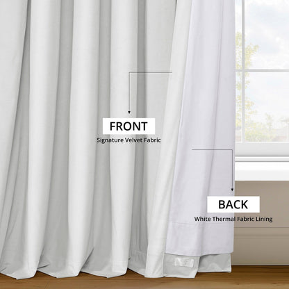 Exclusive Fabrics Signature Extra Wide Blackout Velvet Curtains (1 Panel) - Luxurious Blackout Drapes