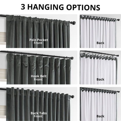 Exclusive Fabrics Signature Extra Wide Blackout Velvet Curtains (1 Panel) - Luxurious Blackout Drapes