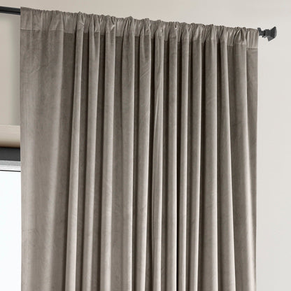 Exclusive Fabrics Signature Plush Velvet Hotel Blackout Curtains (1 Panel) - Luxury Soft Drapery for Light Control & Elegance