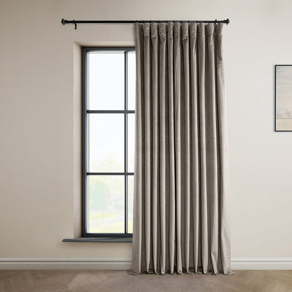 Exclusive Fabrics Signature Plush Velvet Hotel Blackout Curtains (1 Panel) - Luxury Soft Drapery for Light Control & Elegance