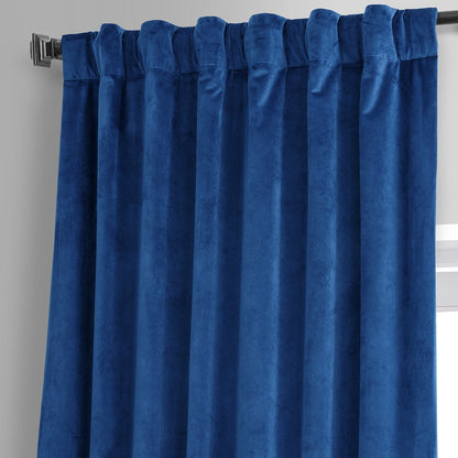 Exclusive Fabrics Signature Plush Velvet Hotel Blackout Curtains (1 Panel) - Luxury Soft Drapery for Light Control & Elegance