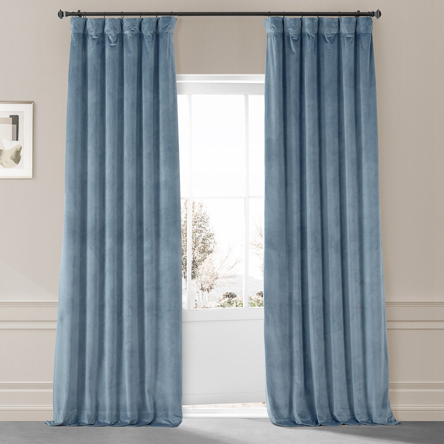 Exclusive Fabrics Signature Plush Velvet Hotel Blackout Curtains (1 Panel) - Luxury Soft Drapery for Light Control & Elegance