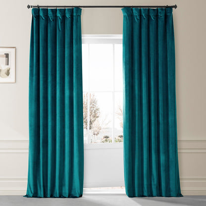 Exclusive Fabrics Signature Plush Velvet Hotel Blackout Curtains (1 Panel) - Luxury Soft Drapery for Light Control & Elegance