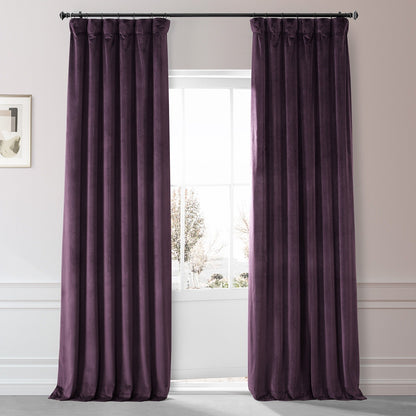 Exclusive Fabrics Signature Plush Velvet Hotel Blackout Curtains (1 Panel) - Luxury Soft Drapery for Light Control & Elegance
