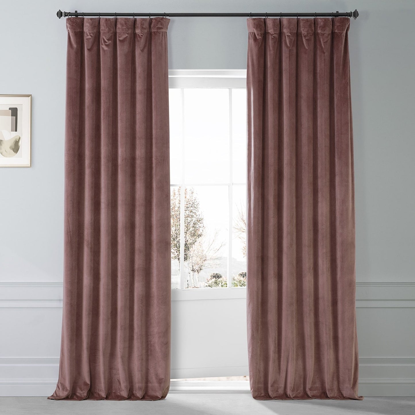 Exclusive Fabrics Signature Plush Velvet Hotel Blackout Curtains (1 Panel) - Luxury Soft Drapery for Light Control & Elegance