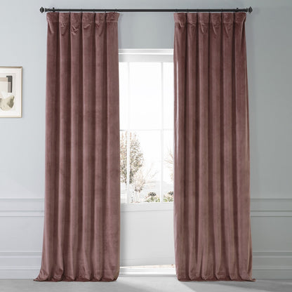Exclusive Fabrics Signature Plush Velvet Hotel Blackout Curtains (1 Panel) - Luxury Soft Drapery for Light Control & Elegance