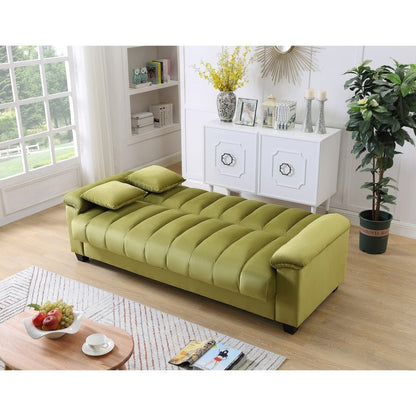 Fabric Upholstered Channel Back Living Room Convertible Sofabed