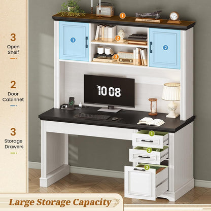 Bureau de direction de ferme Bureau à domicile Tiroir de classement Support d'écran Prise de courant