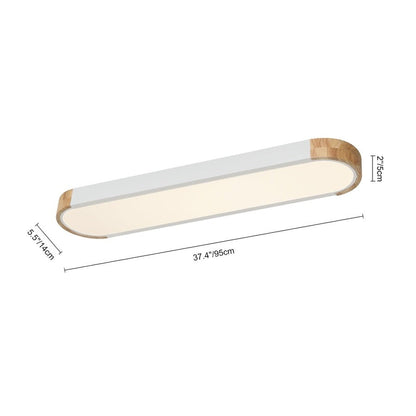 Plafonnier LED ovale à intensité variable Farmhouse Wood - 37 3000 K/6000 K