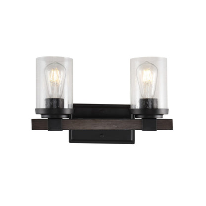 Ferme Iron/Seeded Glass Rustic Farmhouse LED Vanity Light, by JONATHAN Y