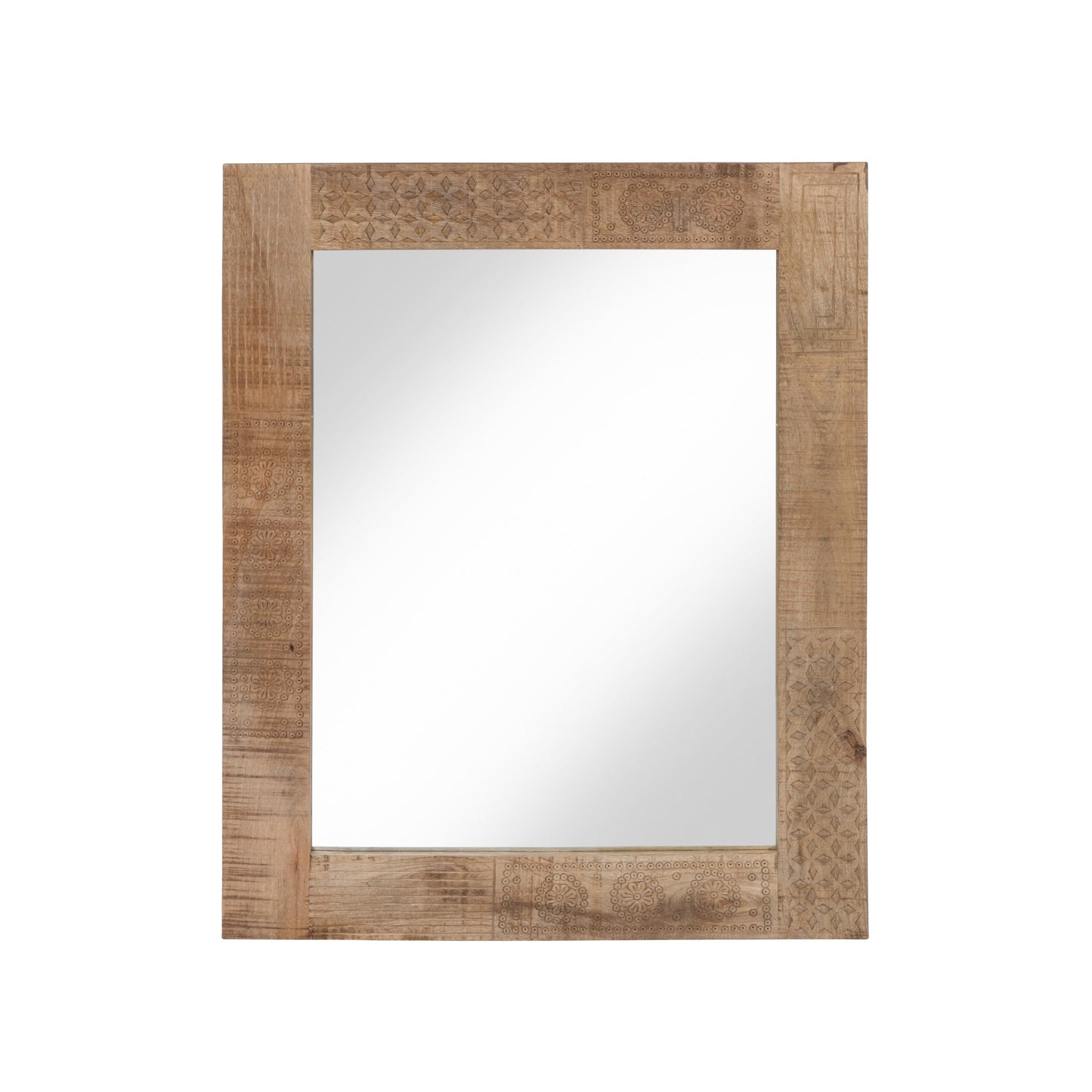 Miroir mural rustique en bois massif naturel Carina de Furniture of America