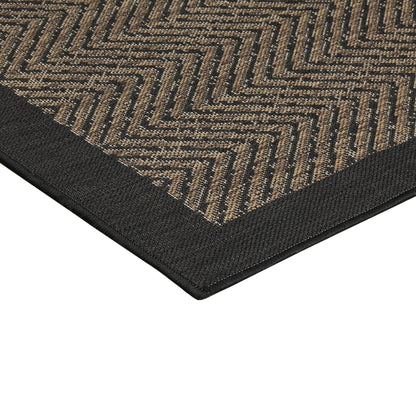 Madison Park Hurley Natural/ Black Textured Chevron Indoor/Outdoor Rug