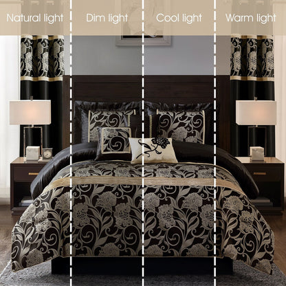 Ensemble de couette 9 pièces Nanshing Brie en jacquard floral