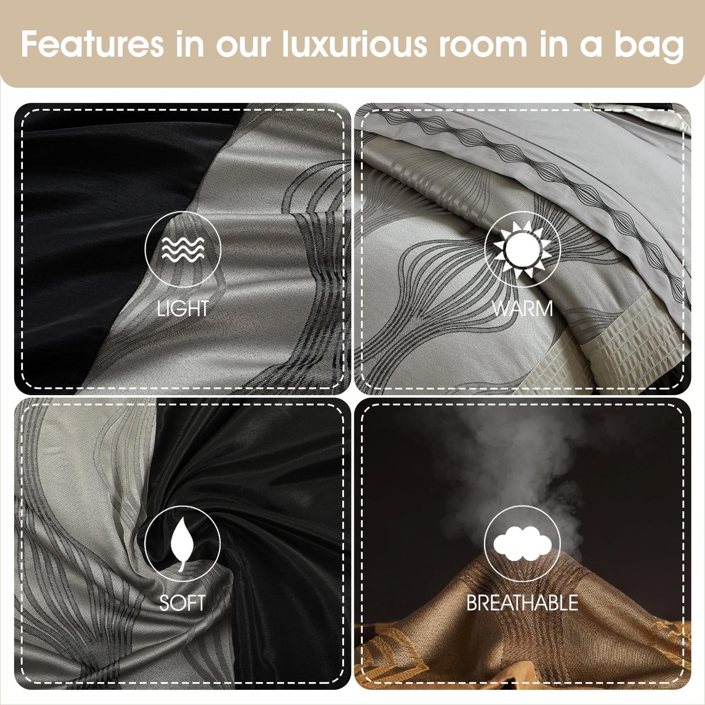 Nanshing Daniella 7-Piece Modern Geometric Comforter Set