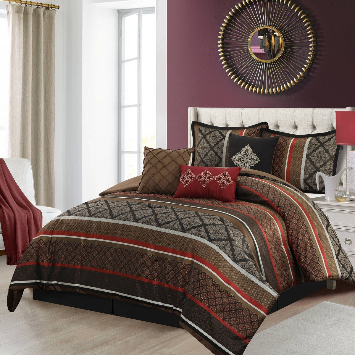 Nanshing Jensen 7 Piece Jacquard Geometric Comforter Set