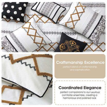 Ensemble de couette brodée bohème Nanshing Trina 15 pièces