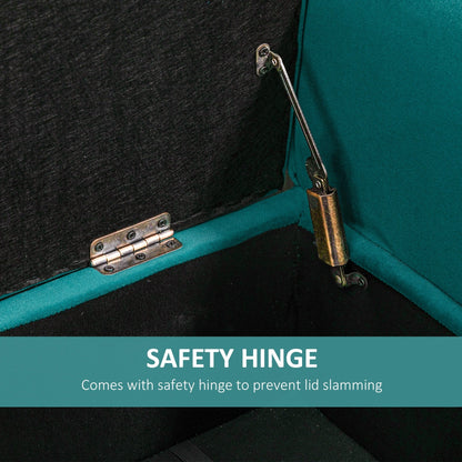 Banc ottoman de rangement capitonné à boutons HOMCOM, banc de lit rembourré avec accoudoirs roulés pour chambre, salon ou couloir