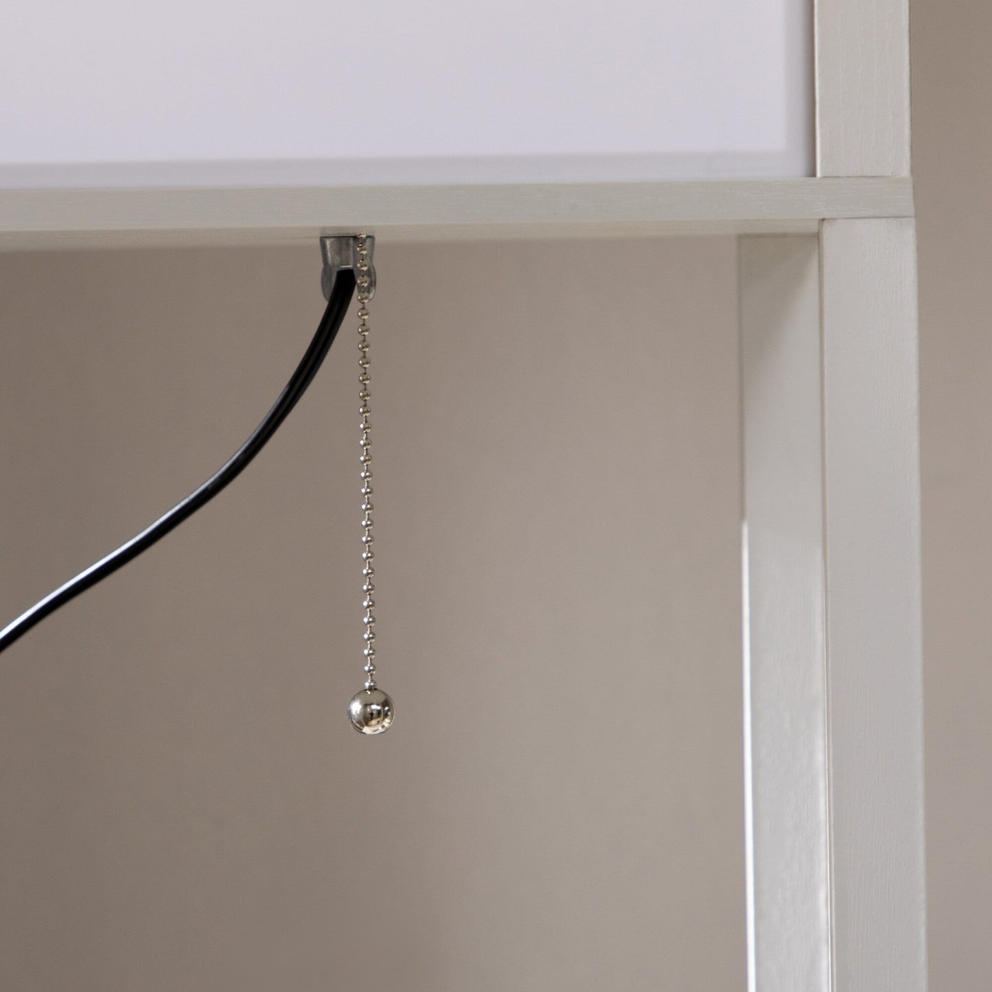 HOMCOM Floor Lamp with Shelves, Dual Light, Modern Tall Standing Lamps, with Fabric Lampshade (Bulb not Included)