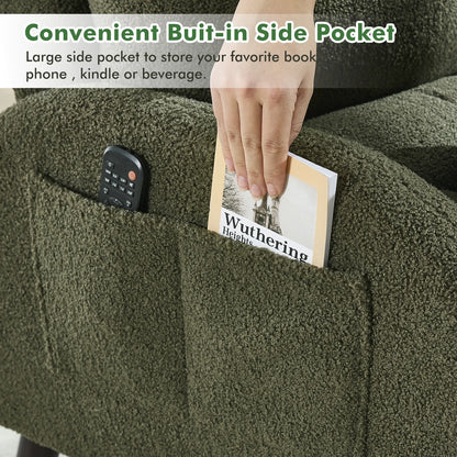 Fauteuil d'appoint HOMYKA avec dossier réglable et pouf de rangement