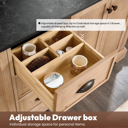 Meuble-lavabo Hervas avec plateau en marbre naturel sans miroir