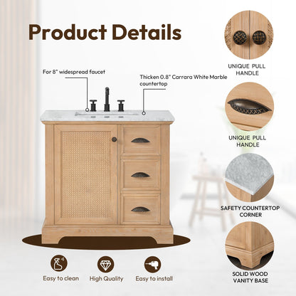 Meuble-lavabo Hervas avec plateau en marbre naturel sans miroir