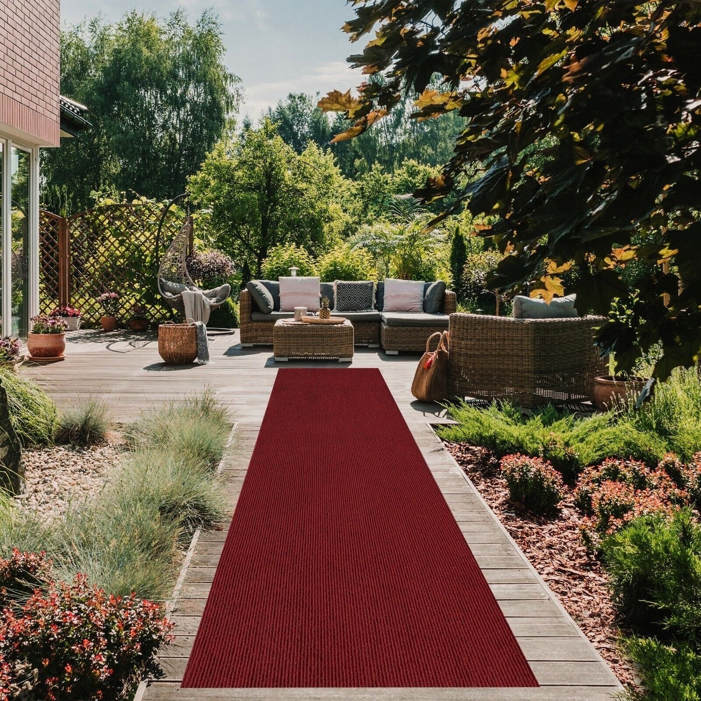 High-Quality Indoor/Outdoor Custom Size Carpet Runner Rug with Non-Slip PVC Backing 36'' wide x your choice of lenght