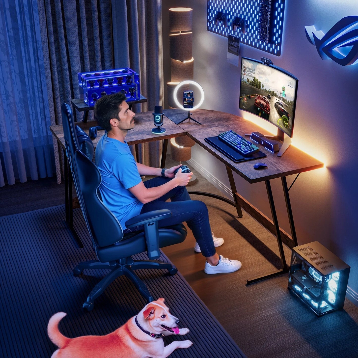 Homall L-Shaped Gaming Desk Computer Corner Desk Office Writing Desk