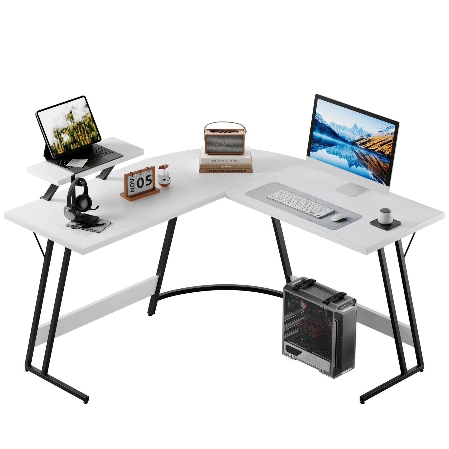 Homall L-Shaped Gaming Desk Computer Corner Desk Office Writing Desk
