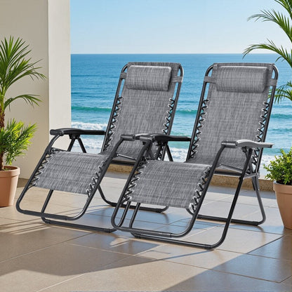 Homall Patio Zero Gravity Chair Lawn Lounge Chair with Pillow Set of 2