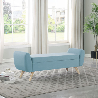 Banc de rangement moderne Sherpa avec pieds en bois HomePop