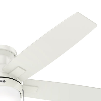 Ventilateur de plafond à profil bas Hunter 52 Anisten avec éclairage LED et chaînette - Moderne, contemporain, transitionnel