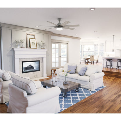 Ventilateur de plafond Hunter WiFi Whittington avec lumière LED, télécommande portable - Moulin à vent - Industriel, Ferme, Rustique - VENTILATEUR INTELLIGENT !