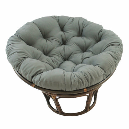Chaise Papasan Bali en rotin de 42 pouces avec coussin en sergé